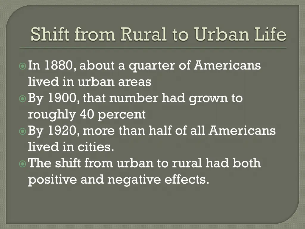 in 1880 about a quarter of americans lived