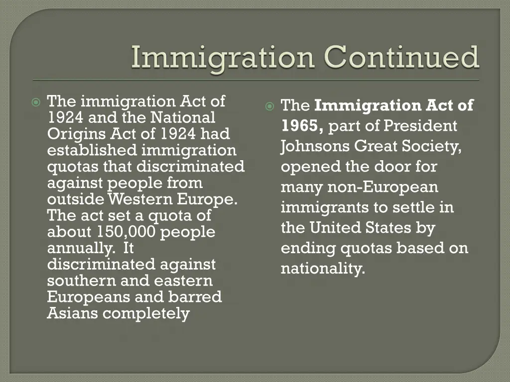 the immigration act of 1924 and the national