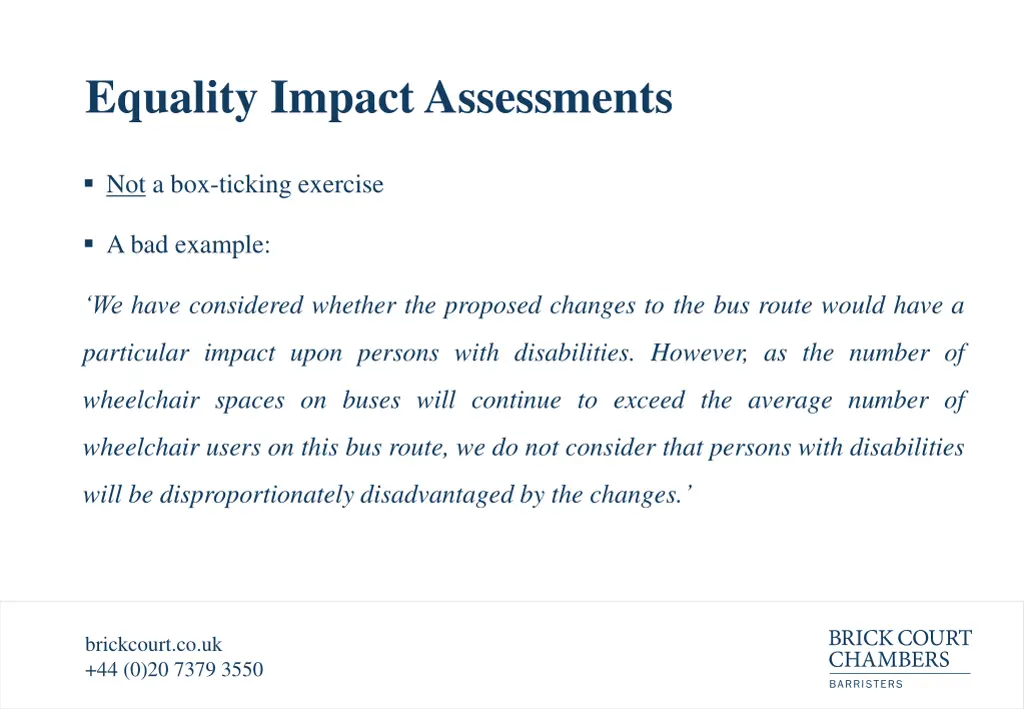 equality impact assessments