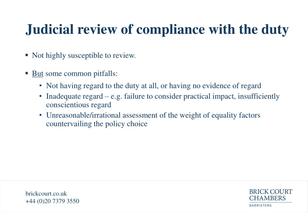 judicial review of compliance with the duty