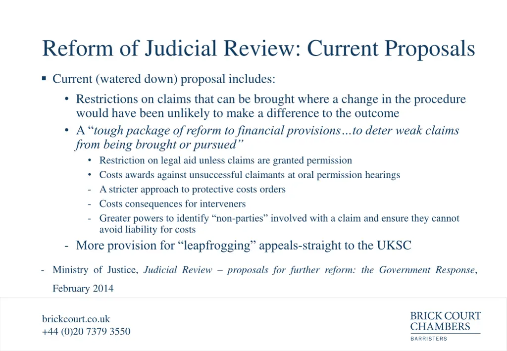 reform of judicial review current proposals