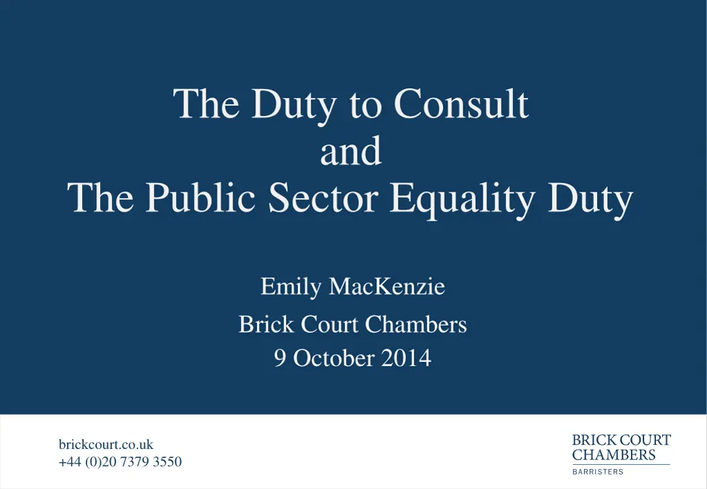 the duty to consult and the public sector