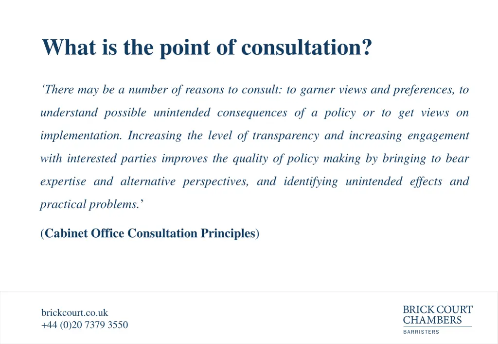 what is the point of consultation