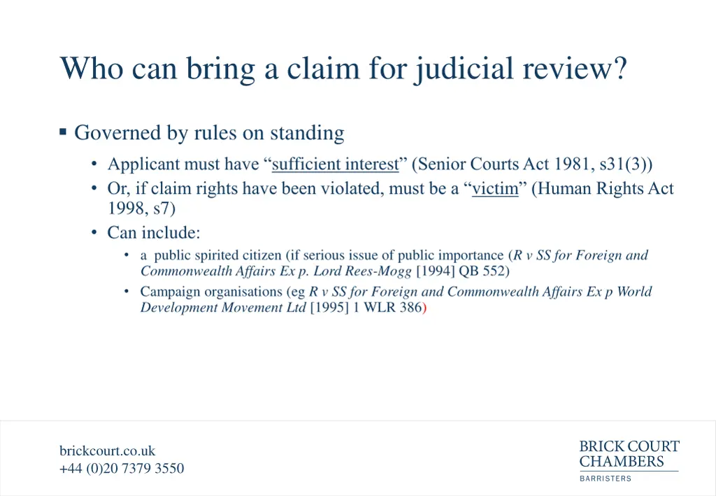 who can bring a claim for judicial review