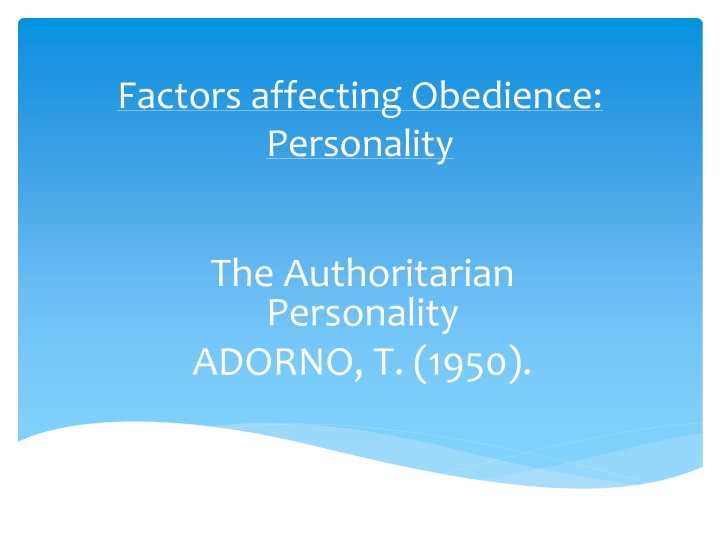 factors affecting obedience personality