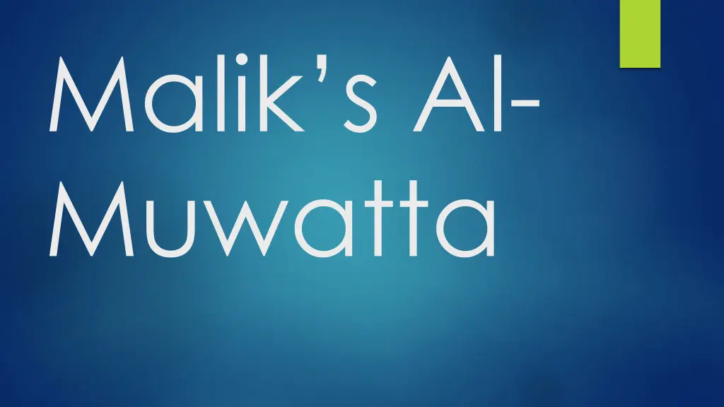 malik s al muwatta