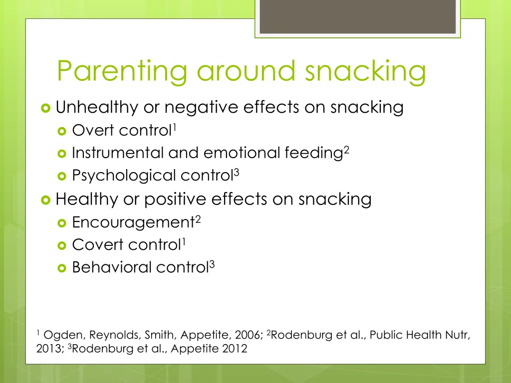 parenting around snacking