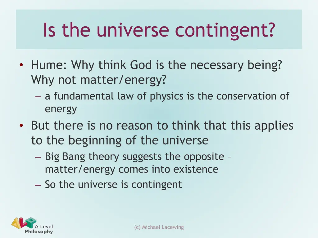 is the universe contingent