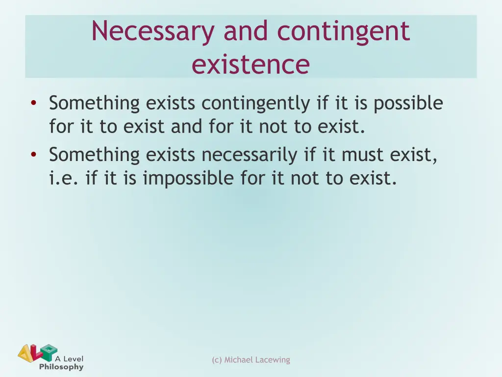 necessary and contingent existence