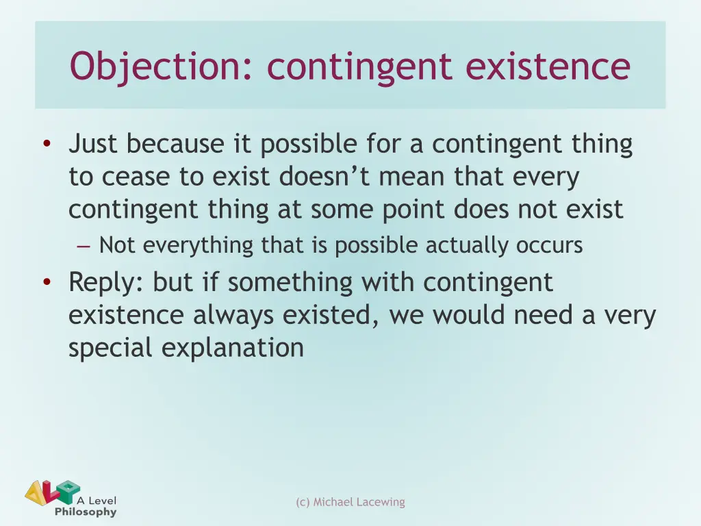 objection contingent existence