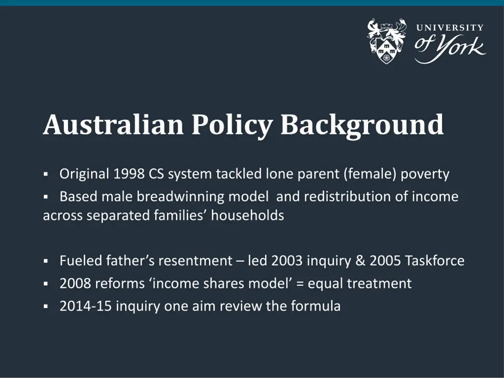 australian policy background