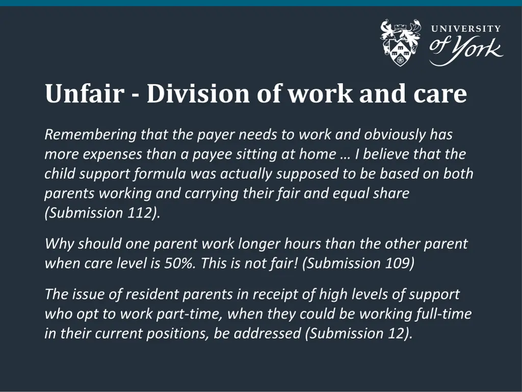 unfair division of work and care