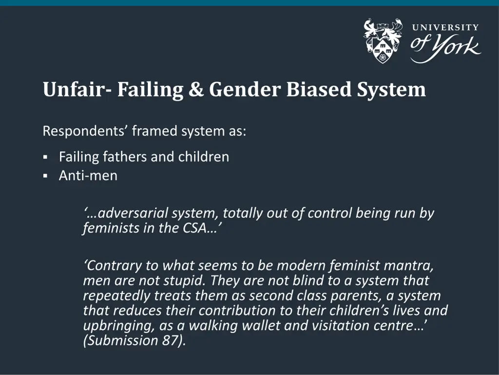 unfair failing gender biased system