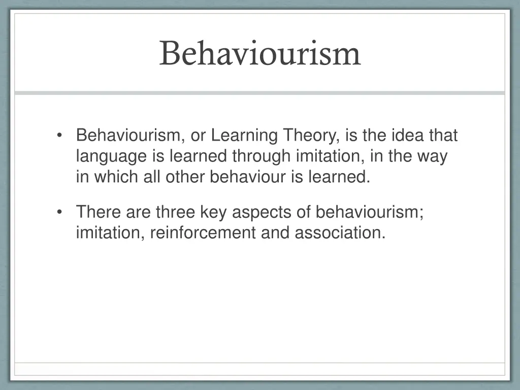 behaviourism