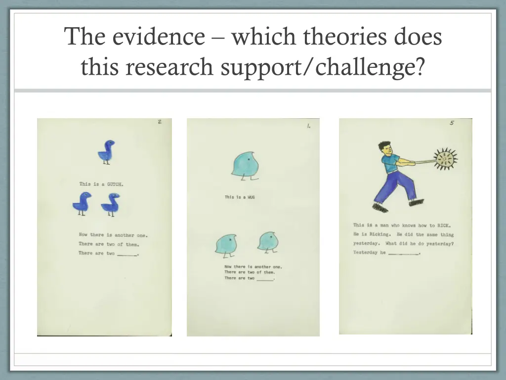 the evidence which theories does this research