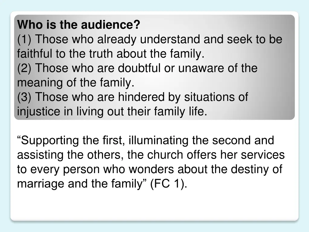 who is the audience 1 those who already