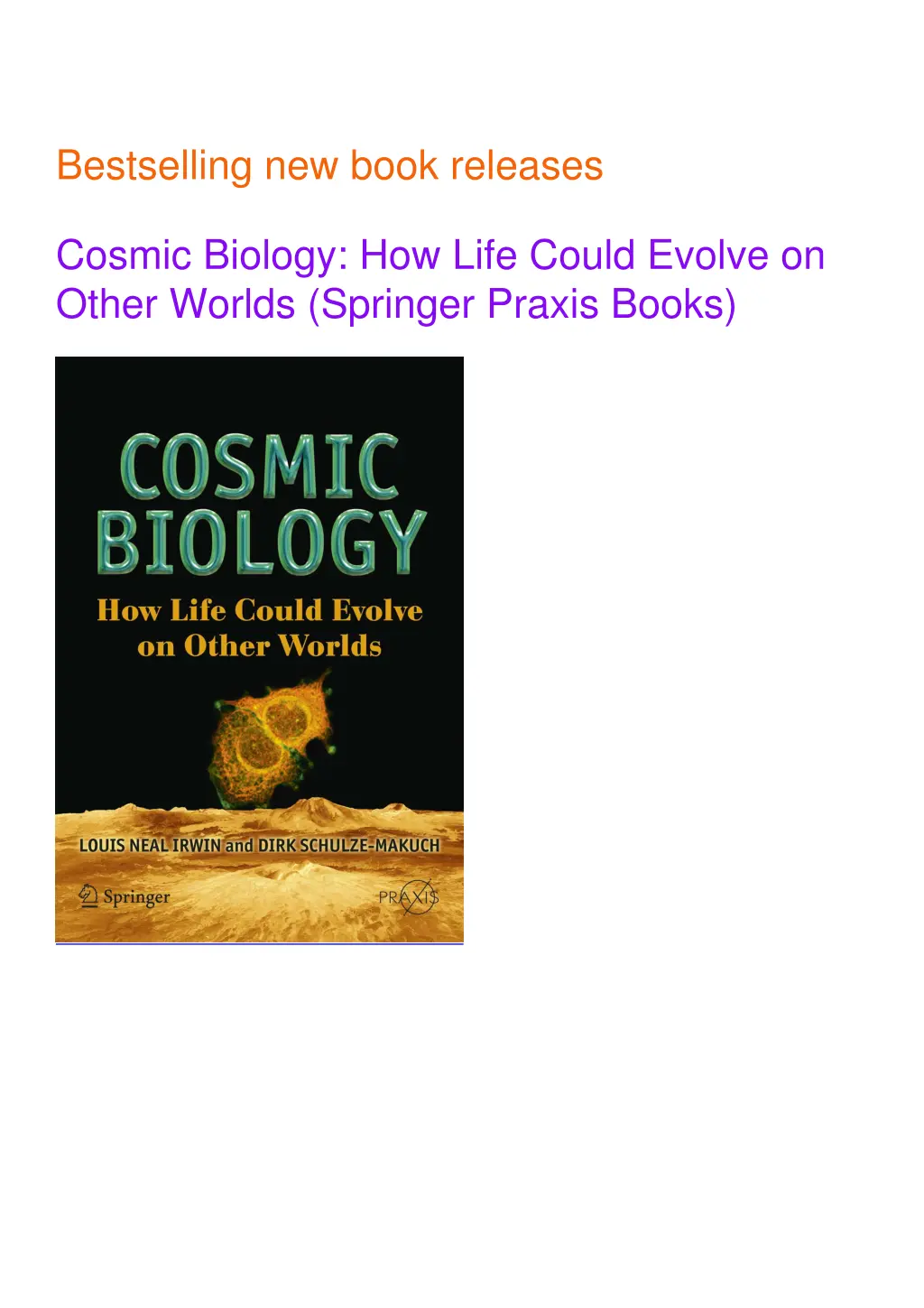 bestselling new book releases cosmic biology