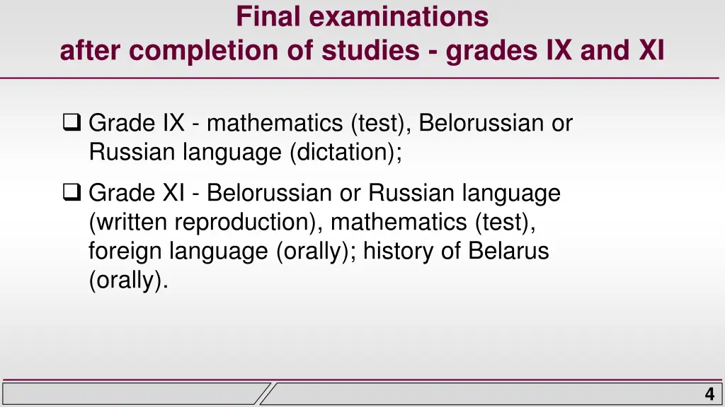 final examinations