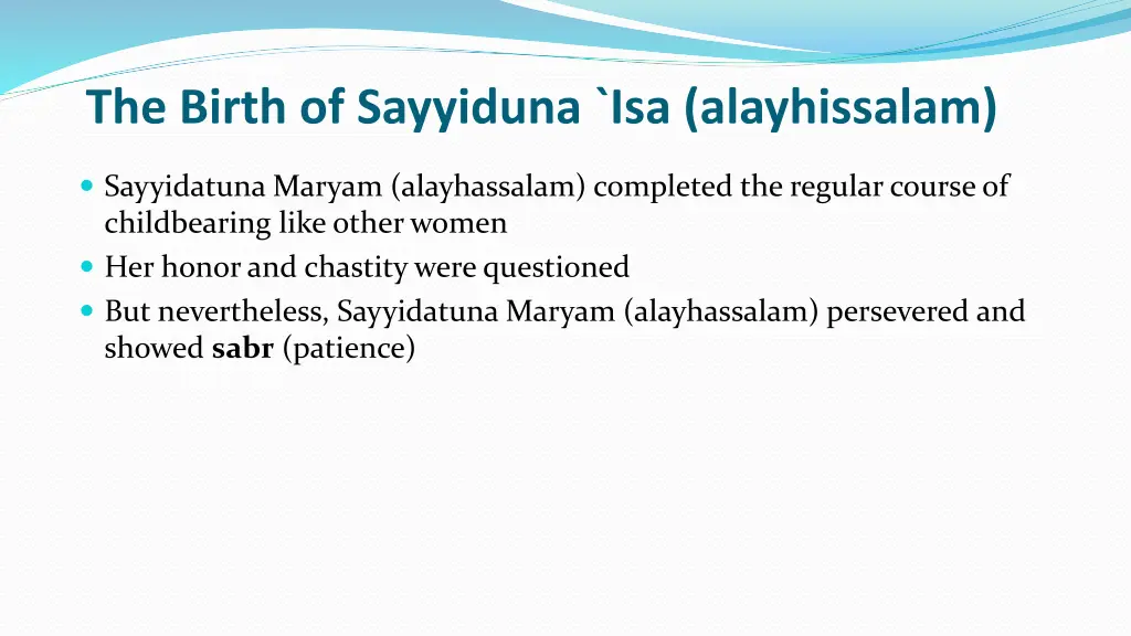 the birth of sayyiduna isa alayhissalam 1