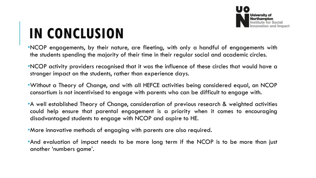 in conclusion ncop engagements by their nature