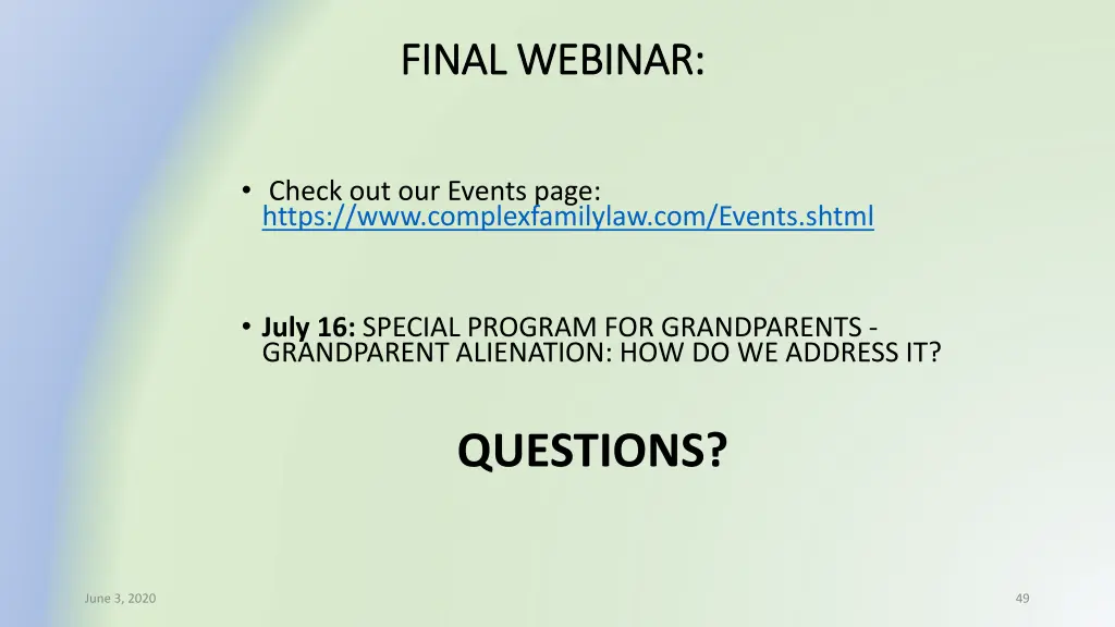 final webinar final webinar