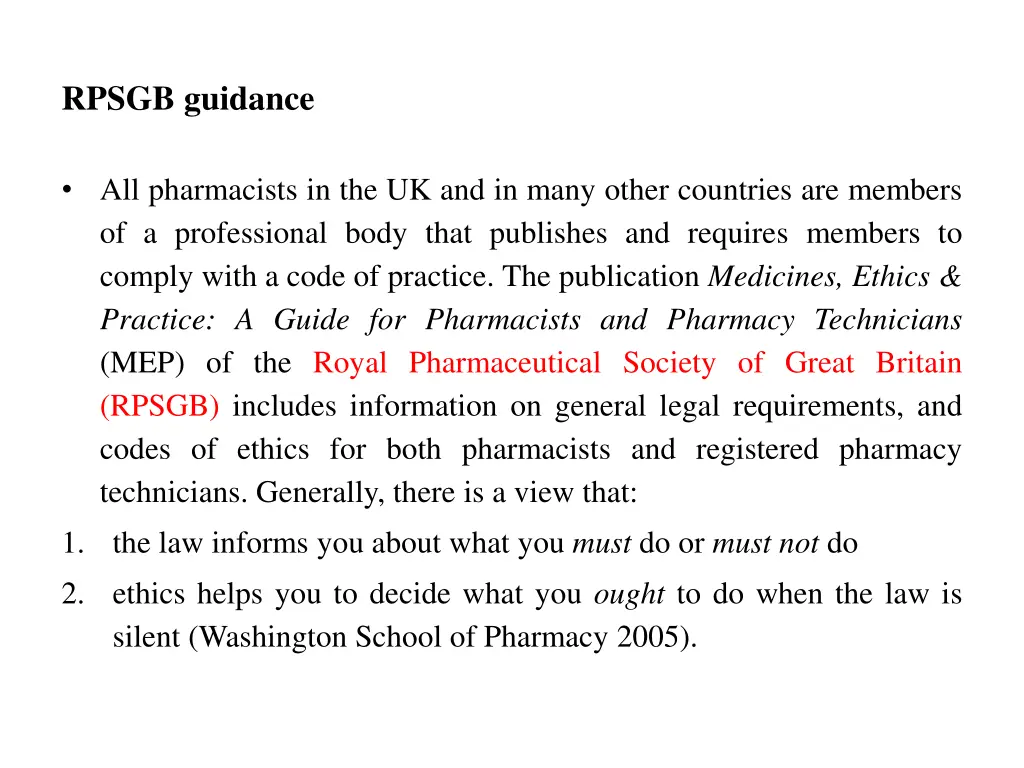 rpsgb guidance