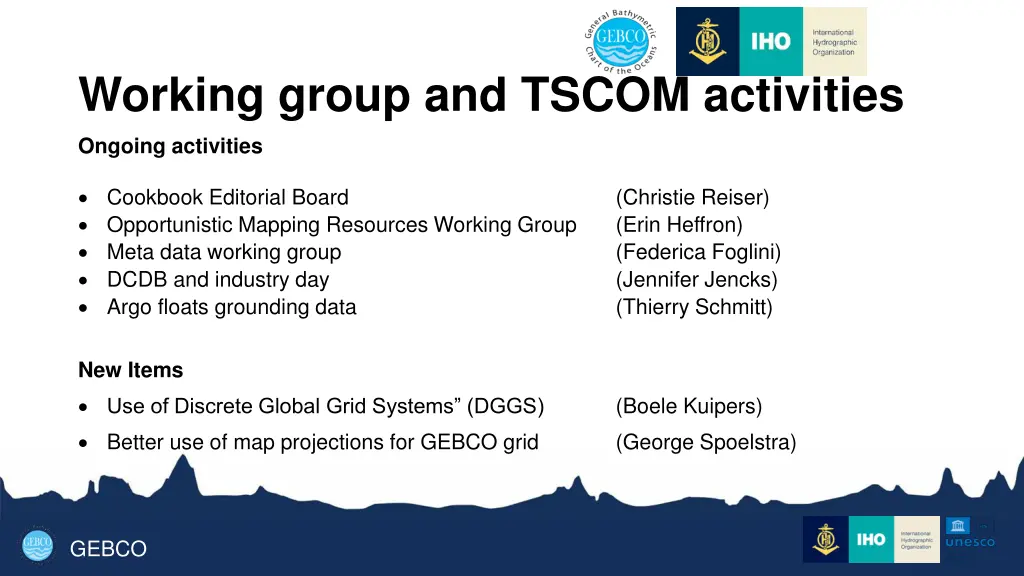 working group and tscom activities