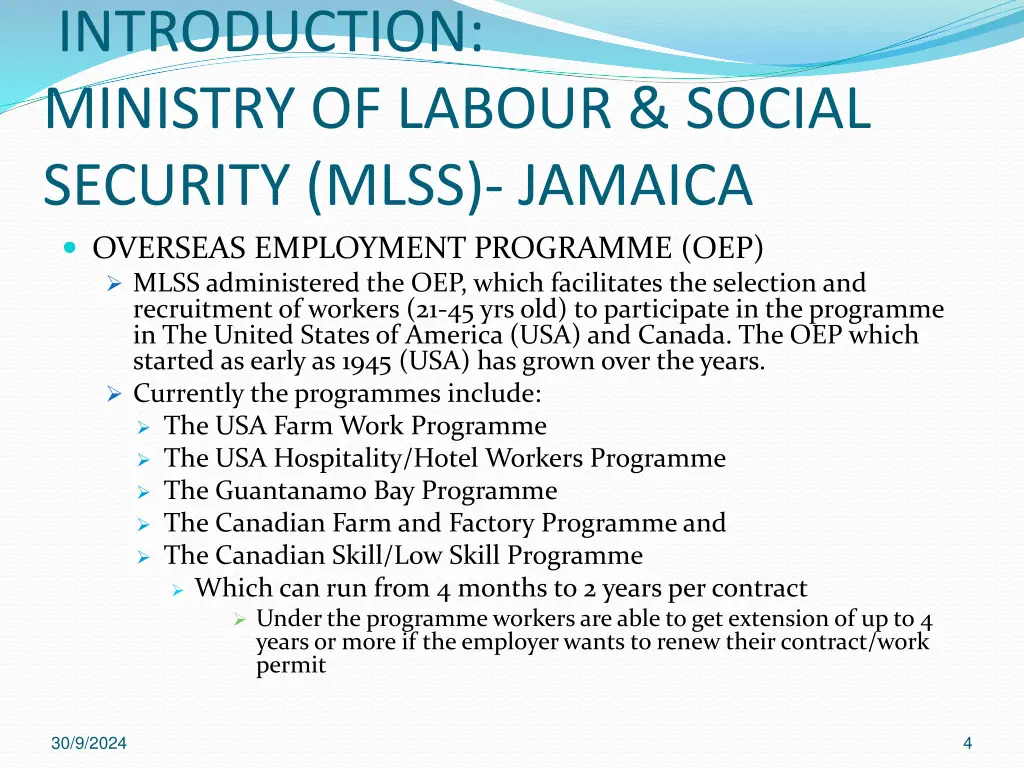 introduction ministry of labour social security