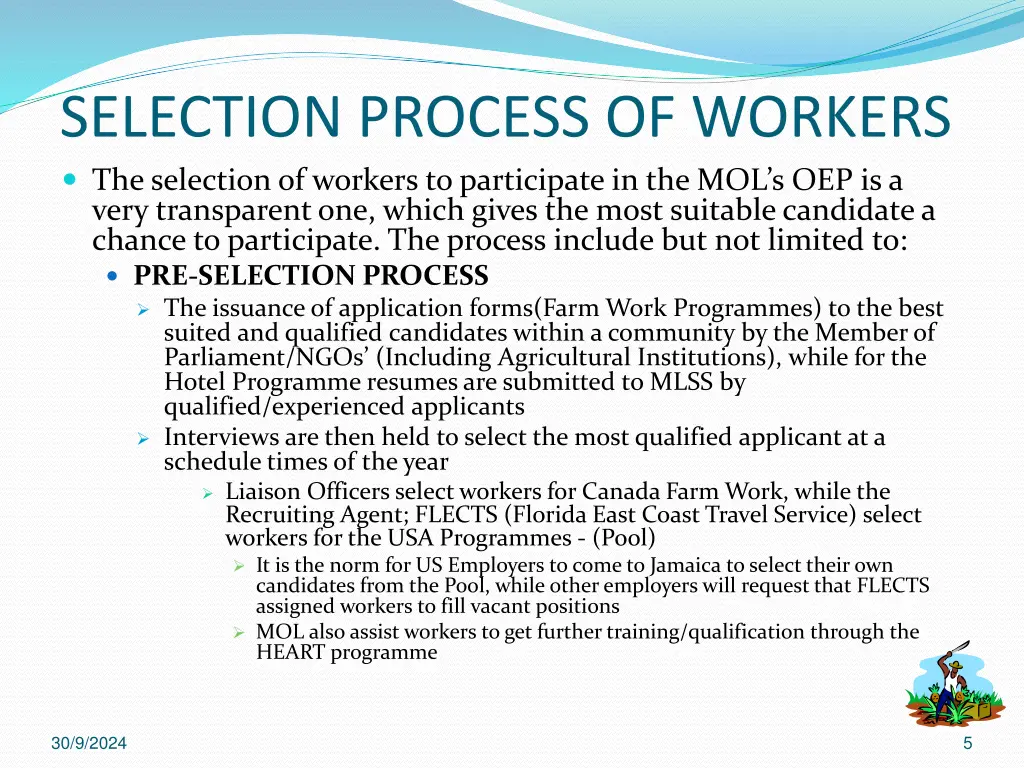 selection process of workers the selection