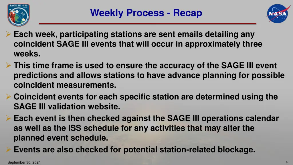 weekly process recap