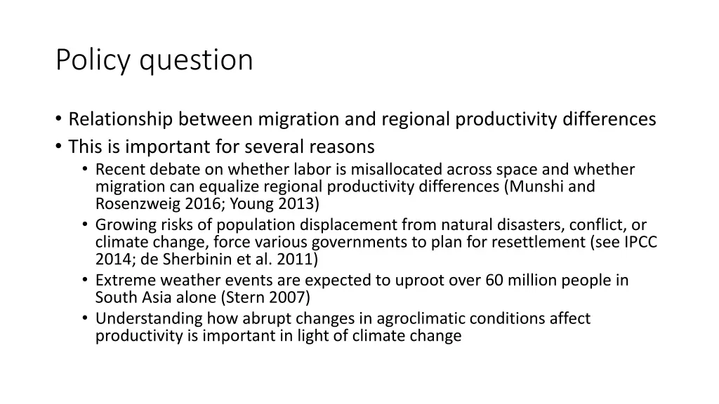 policy question