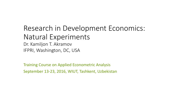 research in development economics natural