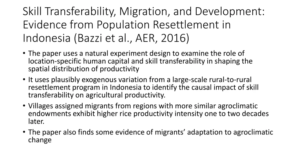 skill transferability migration and development