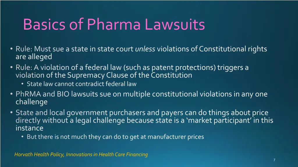 basics of pharma lawsuits