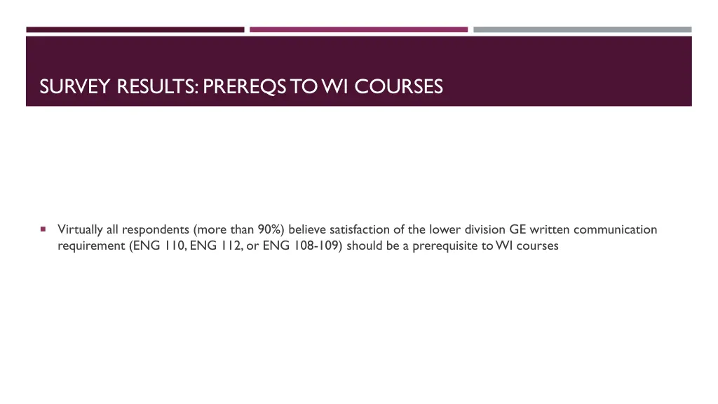 survey results prereqsto wi courses