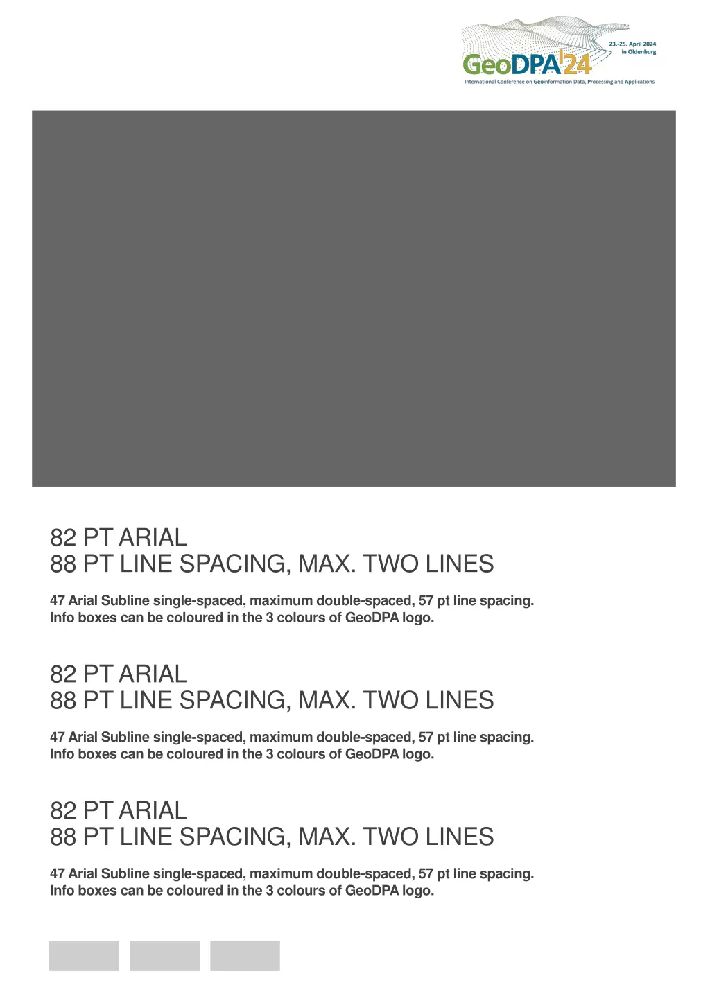 82 pt arial 88 pt line spacing max two lines