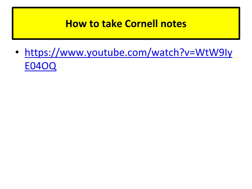 how to take cornell notes