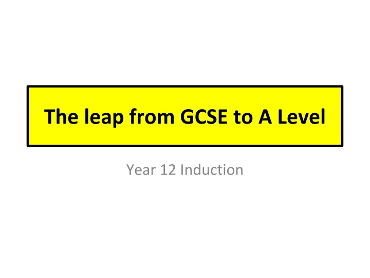 the leap from gcse to a level