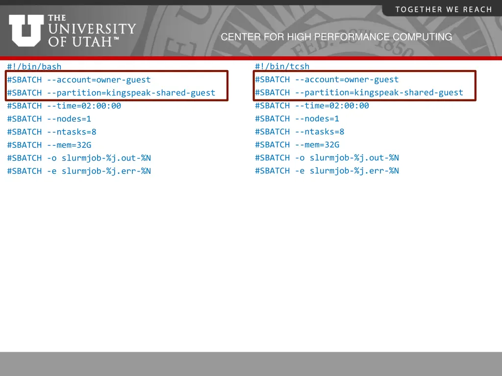 center for high performance computing 10