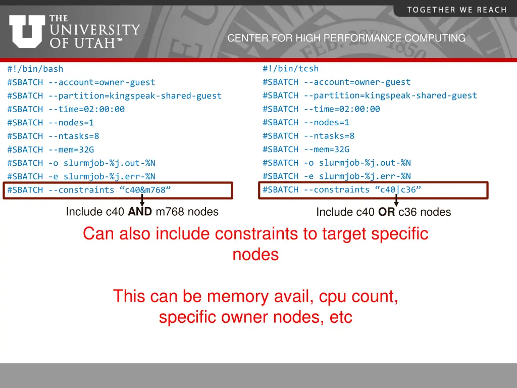 center for high performance computing 19