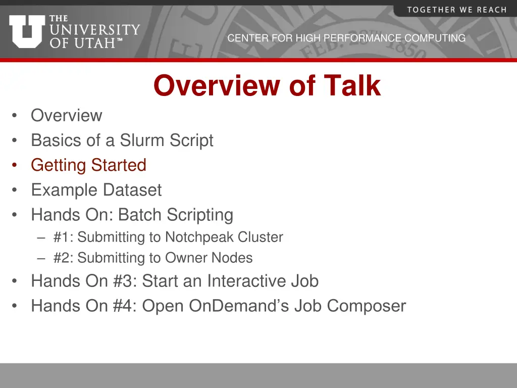 center for high performance computing 31