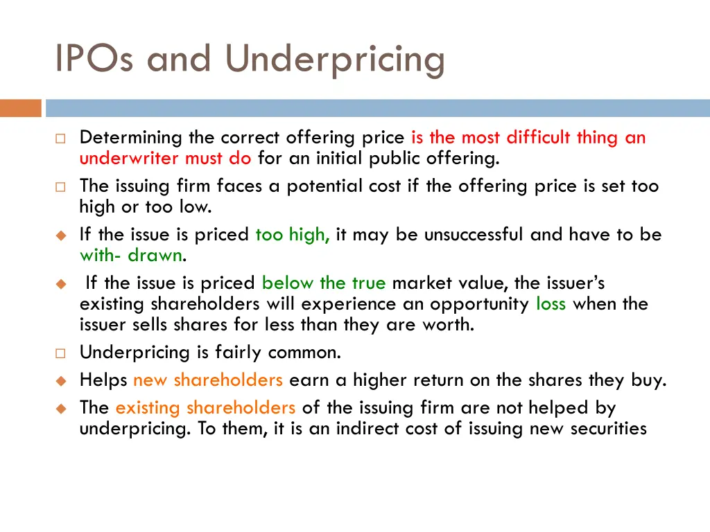 ipos and underpricing