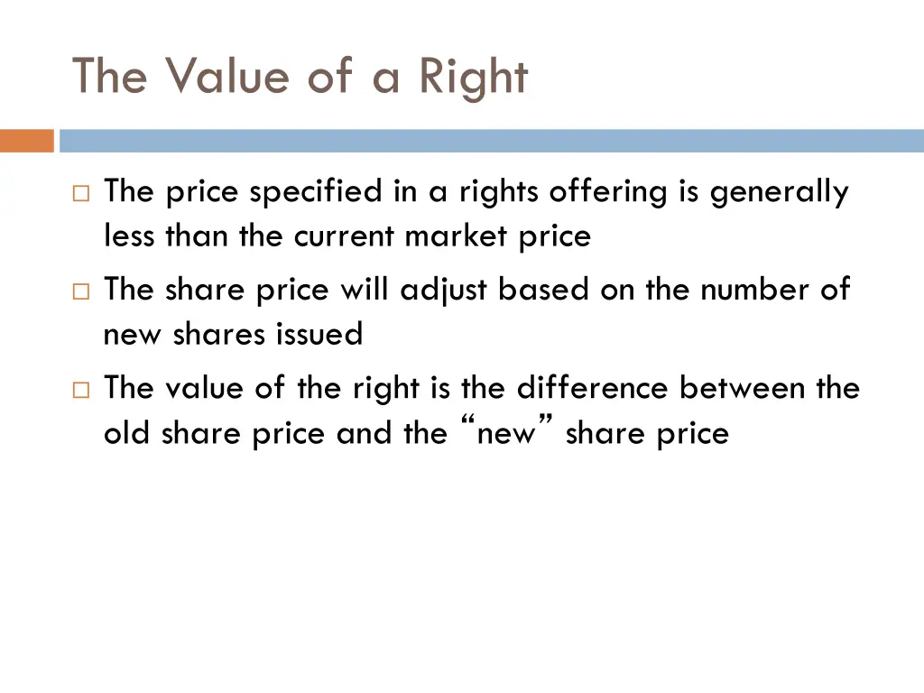 the value of a right