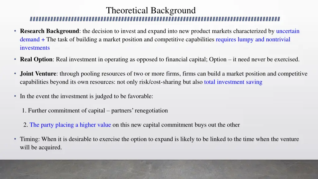 theoretical background