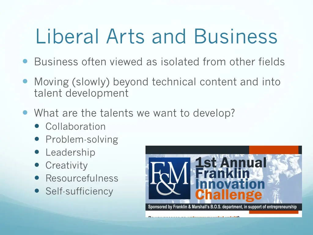 liberal arts and business