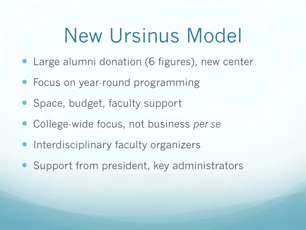 new ursinus model