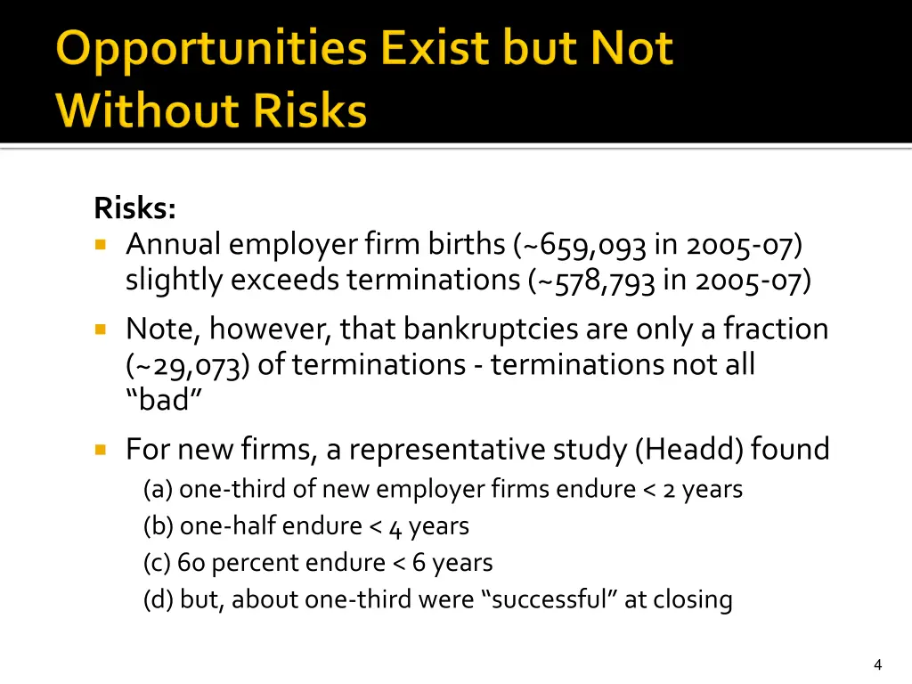 risks annual employer firm births 659 093 in 2005