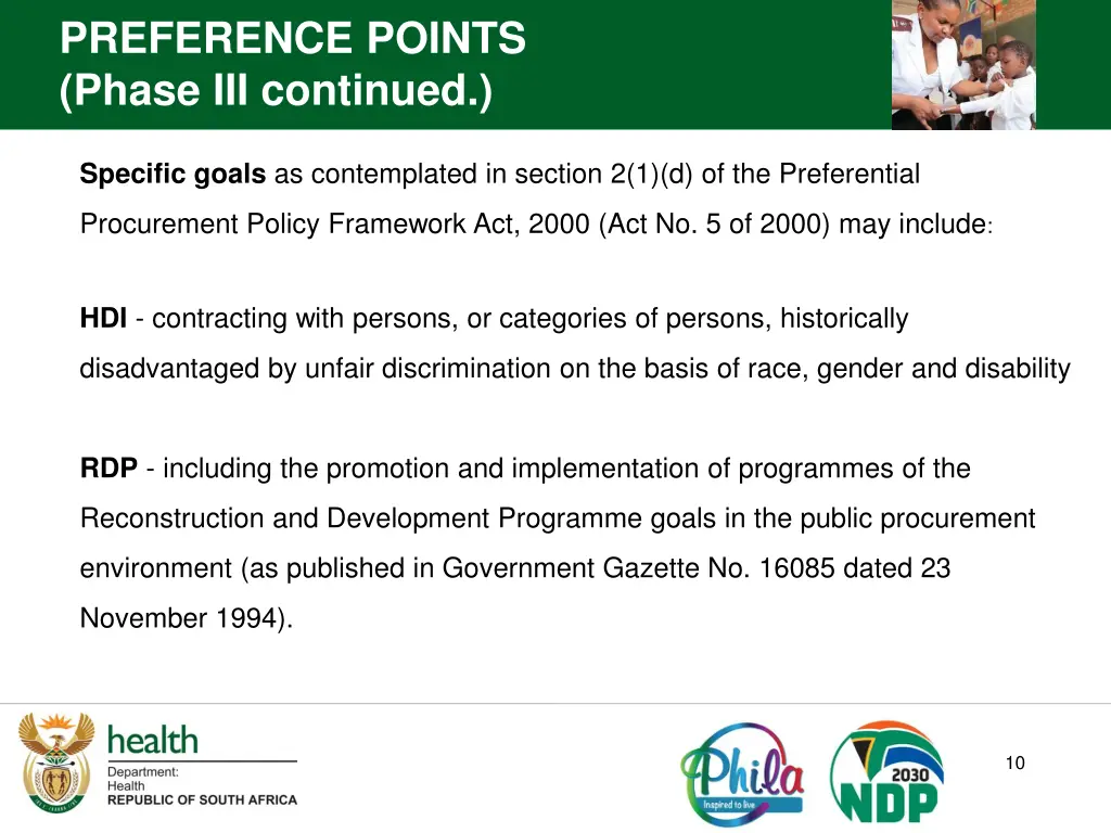 preference points phase iii continued