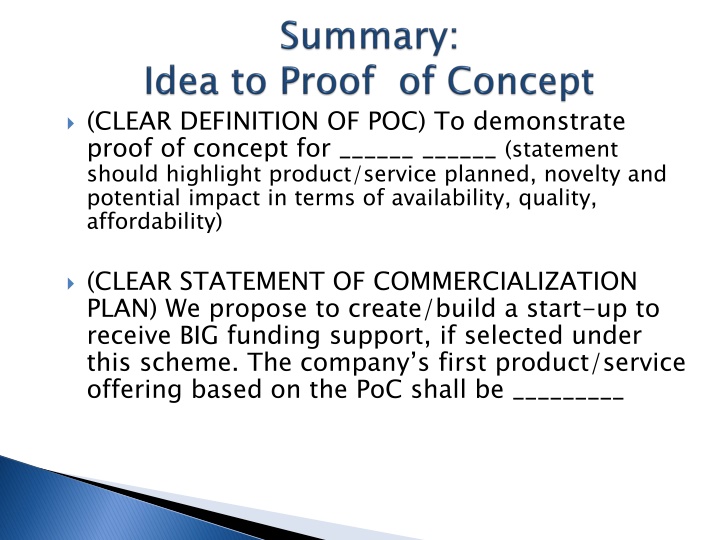 clear definition of poc to demonstrate proof