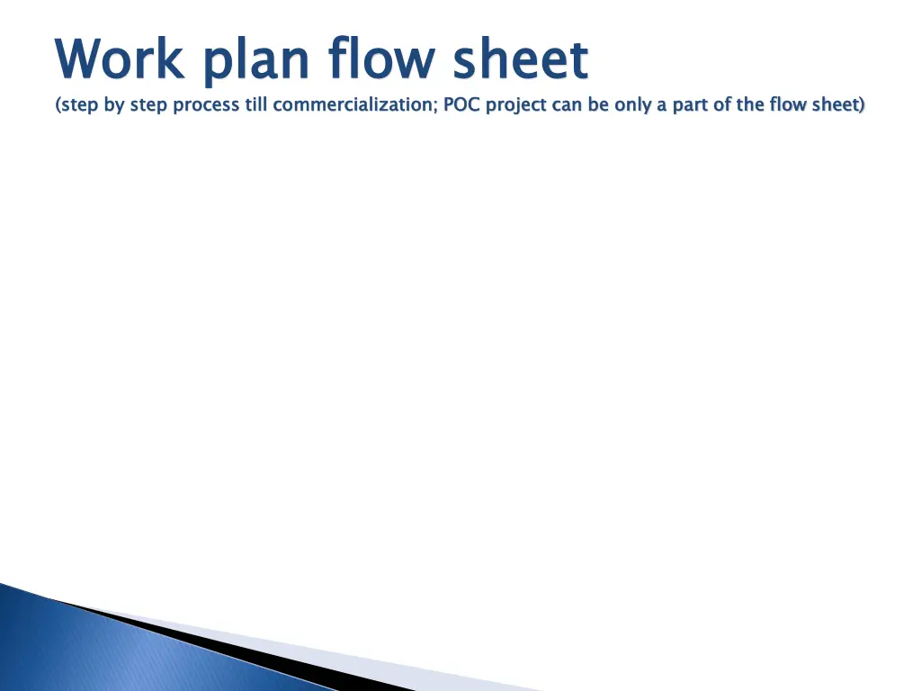 work plan flow sheet step by step process till